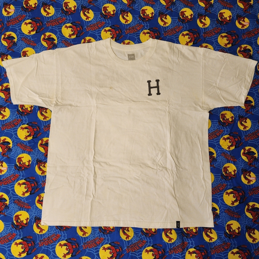 HUF Thrasher White T-Shirt with Black 'H' Logo XL